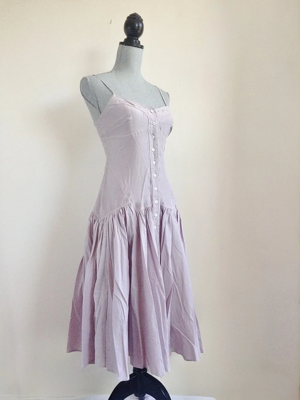 Armani Exchange Archival Lavender Silk Cotton Midi Dress 4 Wedding Guest Summer - Picture 12 of 12